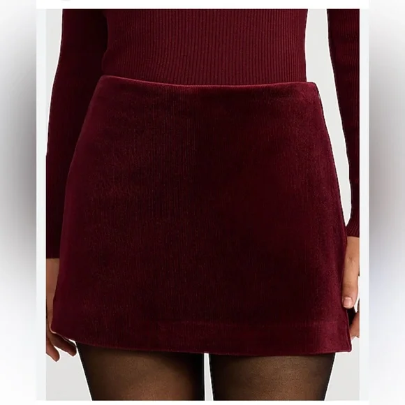 NWT Express Super high waisted Velvet corduroy mini skort - Picture 3 of 7